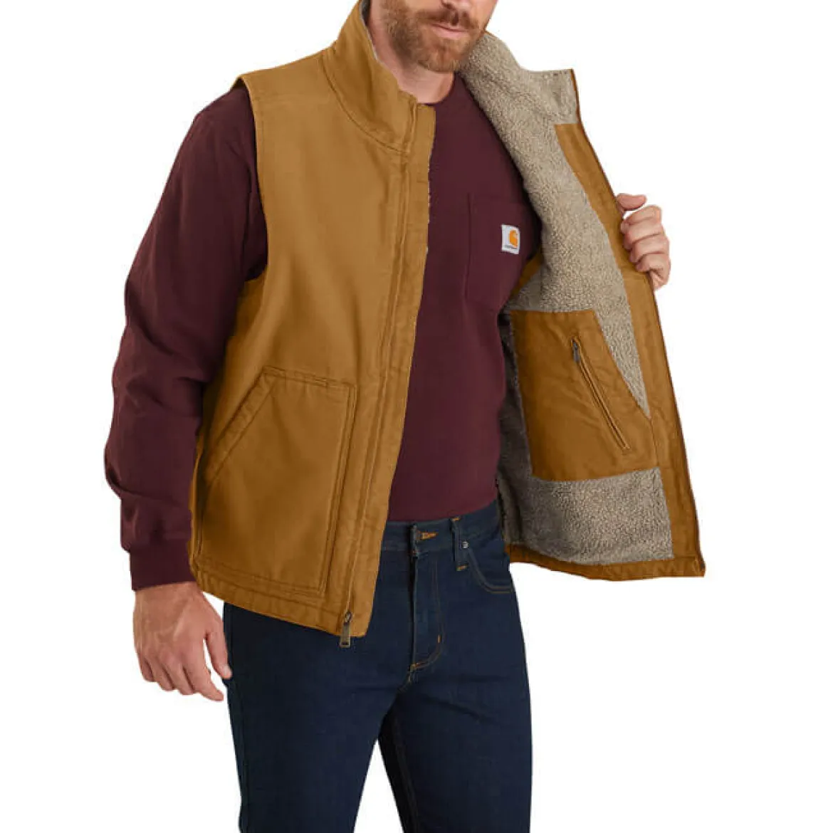 Carhartt Mock Neck Winterweste mit Webpelzfutter
