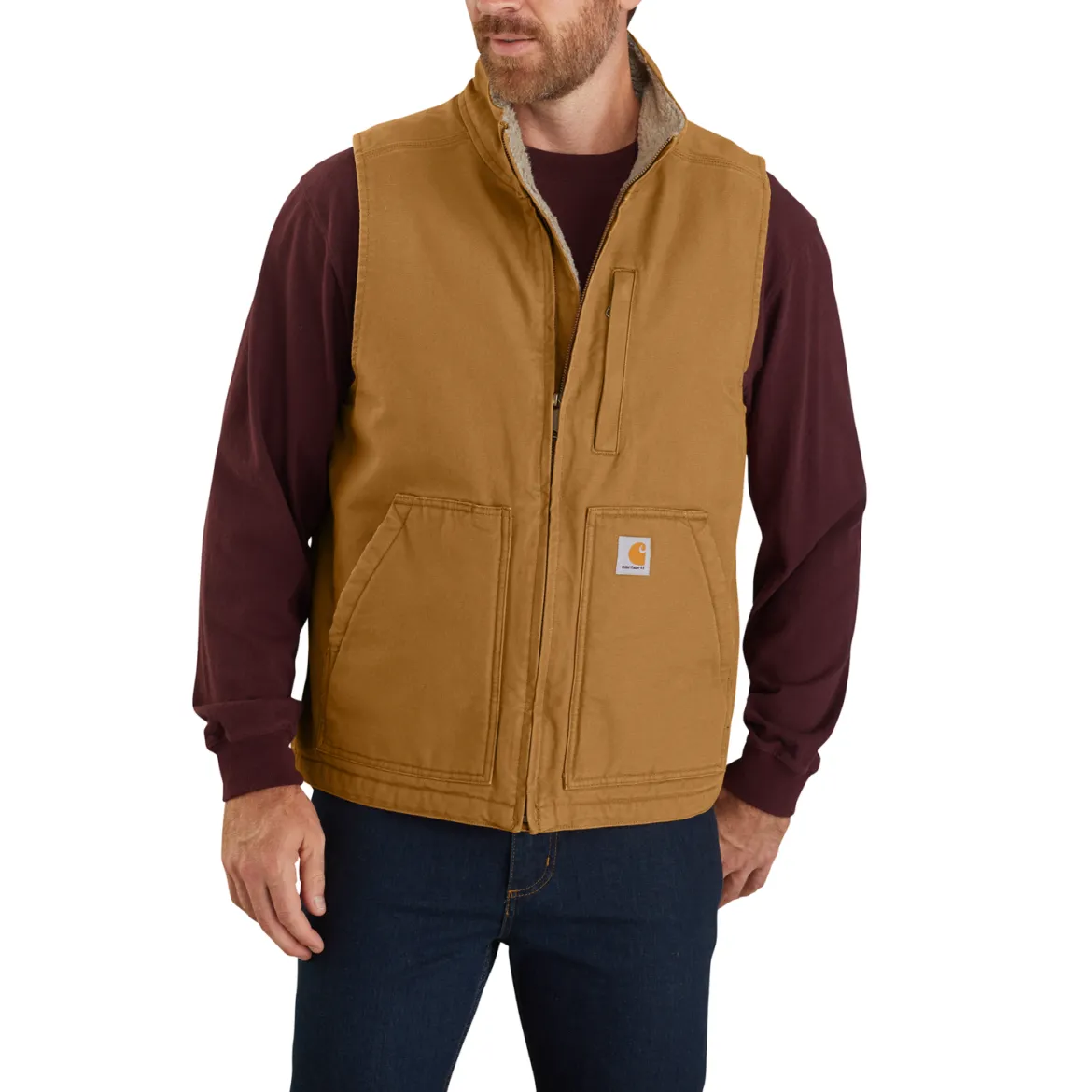 Carhartt Mock Neck Winterweste mit Webpelzfutter