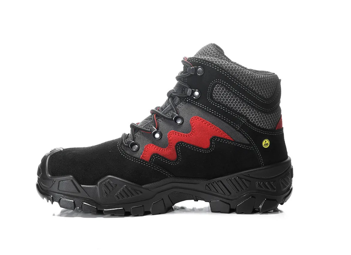 Elten MICK black-red Mid ESD S3S Sicherheitsschnürstiefel