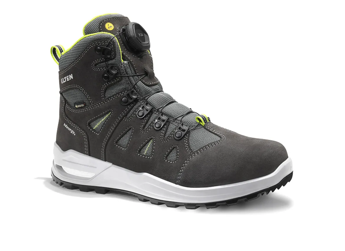 Elten RILEY XXF BOA® GTX grey-lime ESD O2 WR CI Berufsstiefel