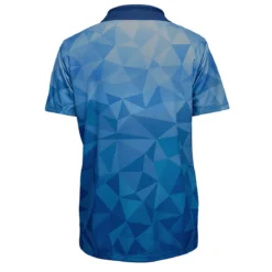 FORSBERG Funktions-Poloshirt blauer Allover-Polygonprint Verlauf