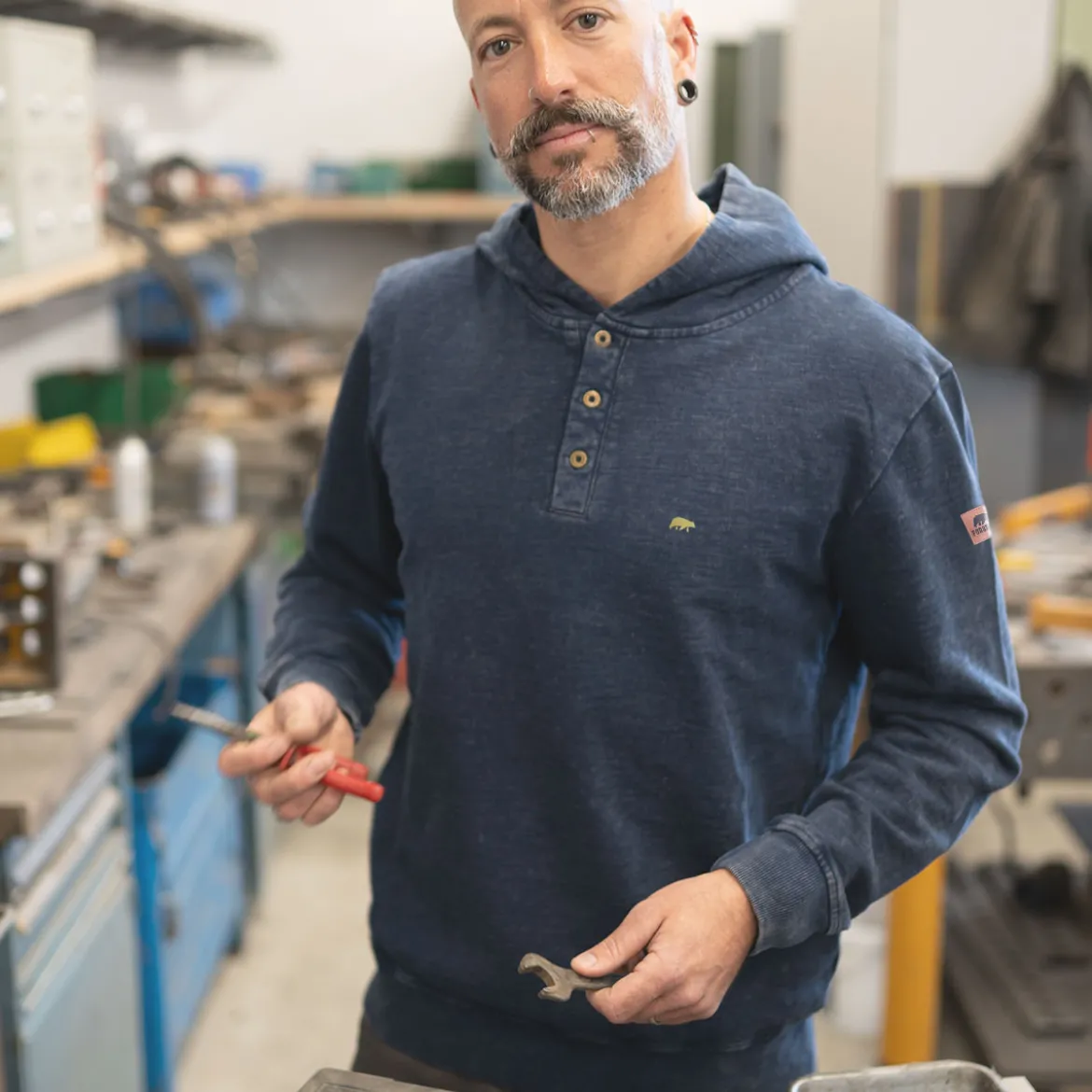 FORSBERG Hoodie im Denim-Look