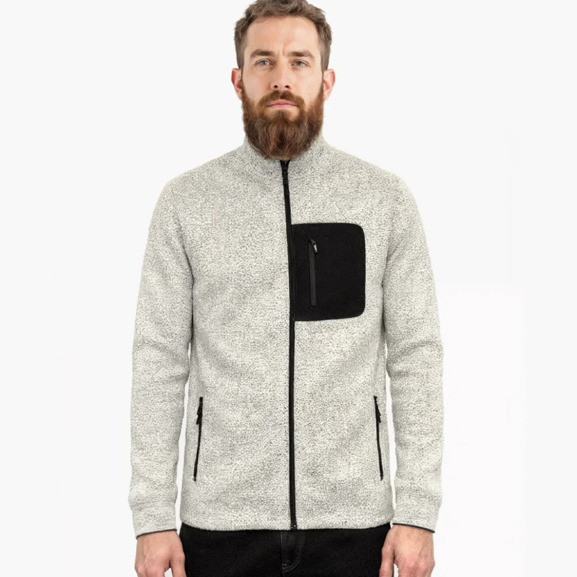 FORSBERG warme Strickjacke mit Brusttasche