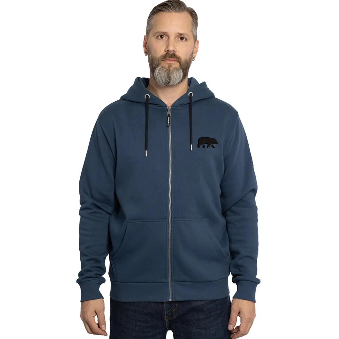 FORSBERG Zip-Hoodie mit Frottee Logo